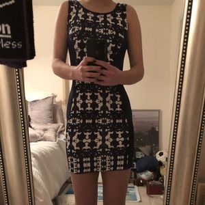 NWT Navy blue and white pattern dress